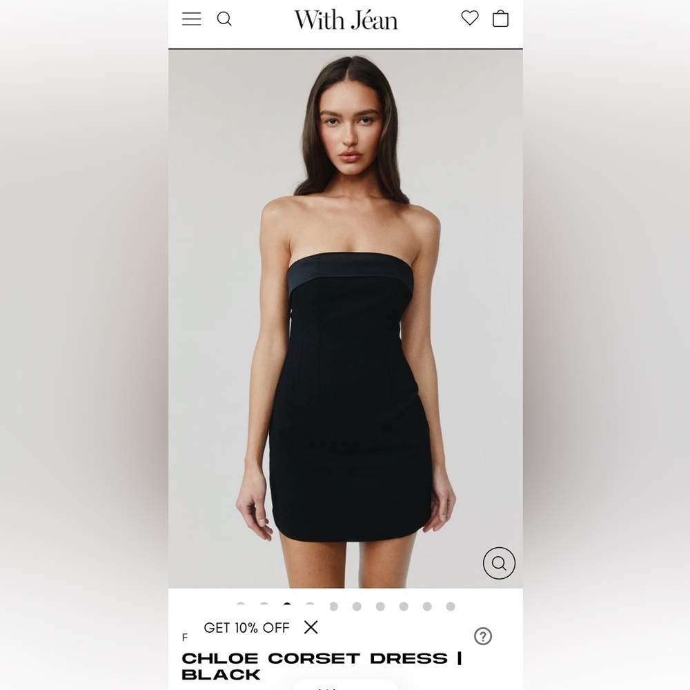 With Jean Black Strapless Corset Dress